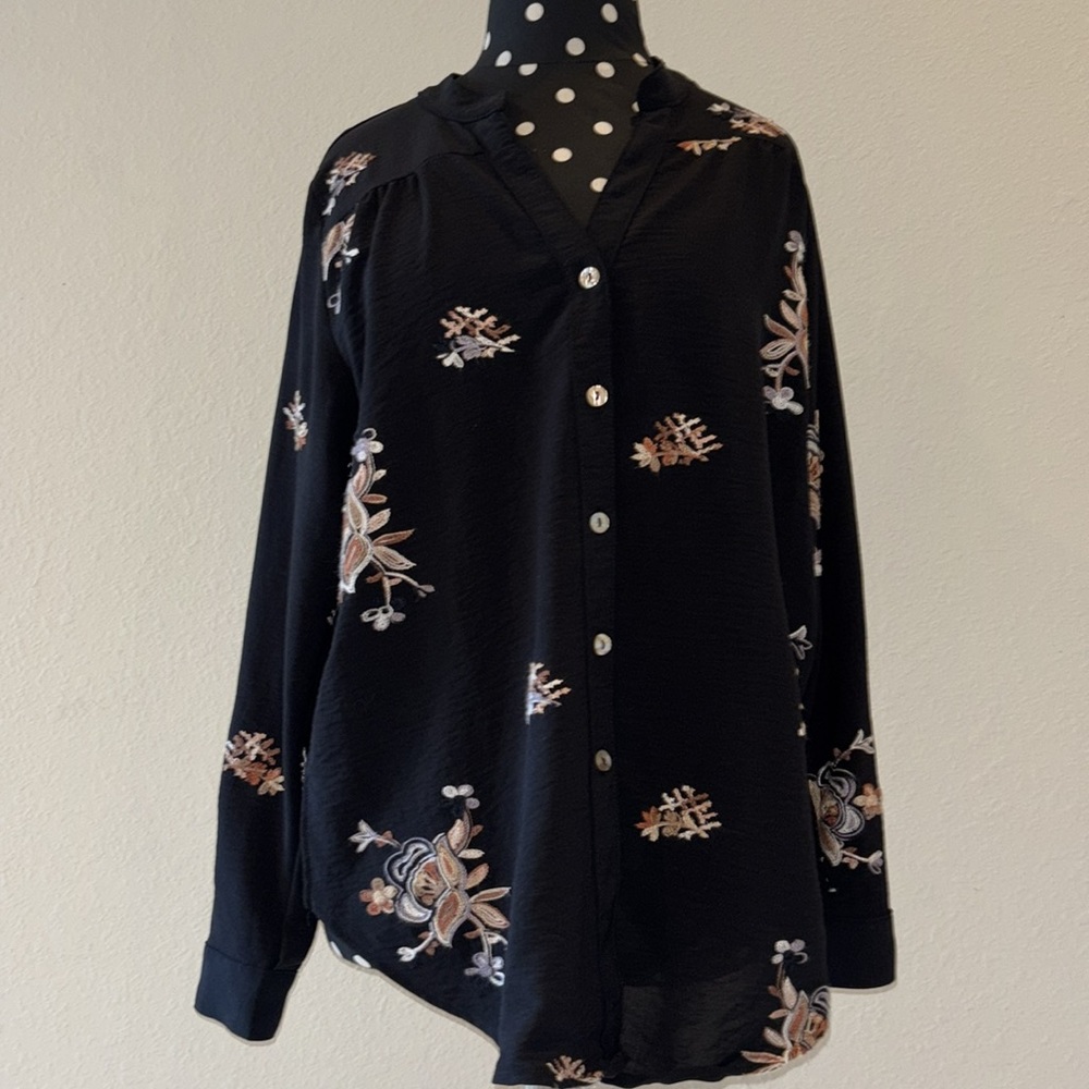 Black Embroidered Blouse